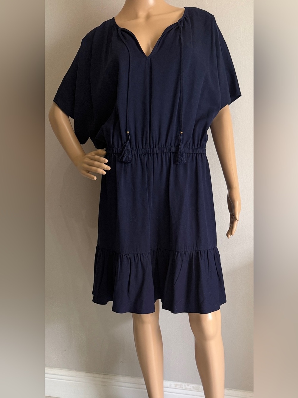 Trina Turk Navy Tencel Dress M